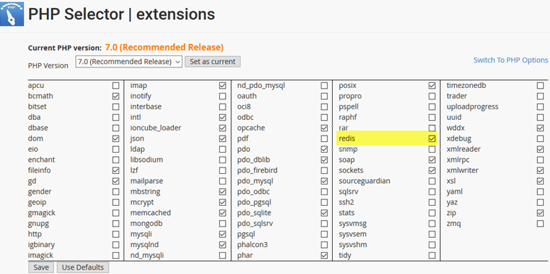 Redis PHP extension
